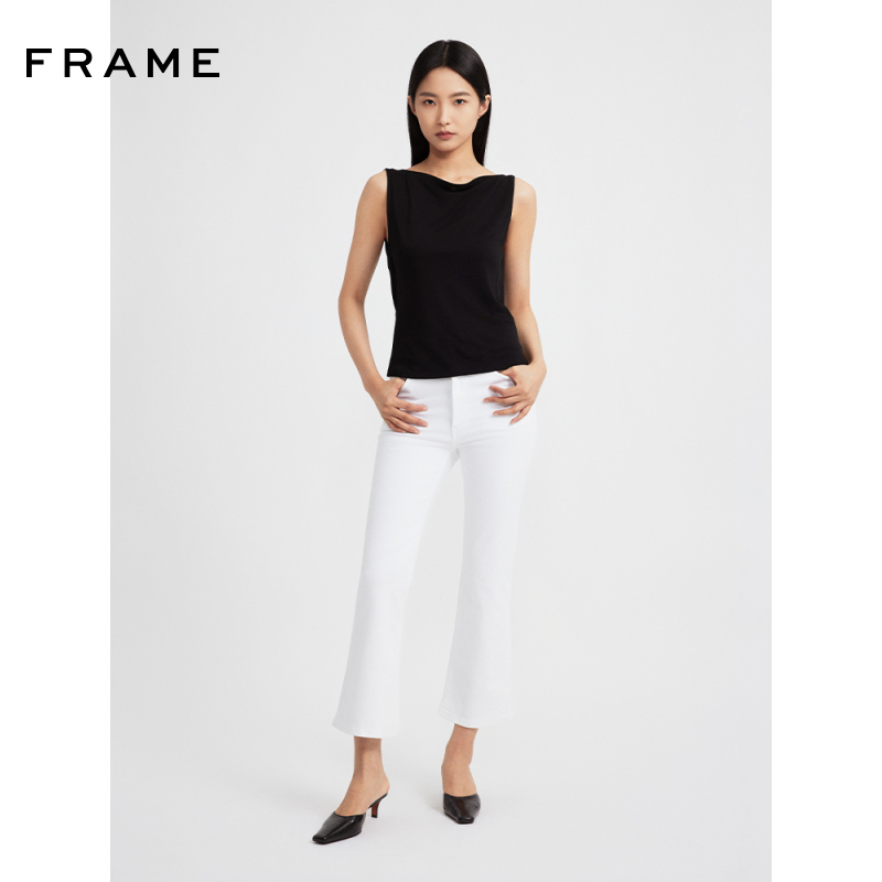 【2025新款】FRAME女士高弹九分微喇牛仔裤 REBOOT CROP