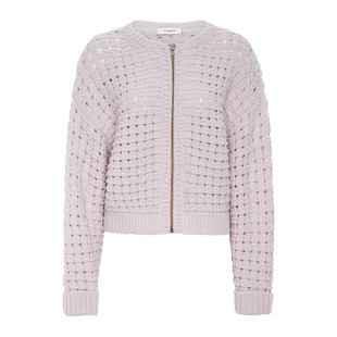 FRAME女士针织开衫拉链款镂空毛衣时尚大方