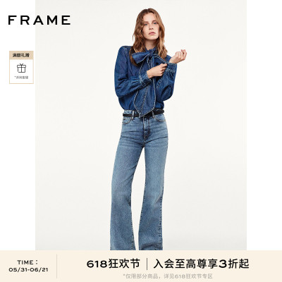 【618抢先购】FRAME女士中弹微喇牛仔裤复古THE ARROW