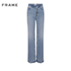 JANE FRAME女士高腰斜拉链设计牛仔裤 长裤