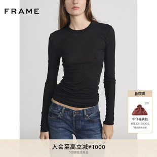 长袖 FRAME女士修身 圆领T恤打底内搭 2026早春新款