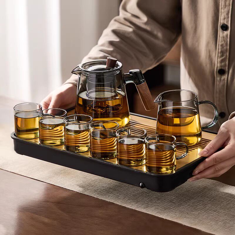 玻璃茶具套装2026新款家用茶盘办公室喝茶功夫茶杯高档泡茶壶轻奢
