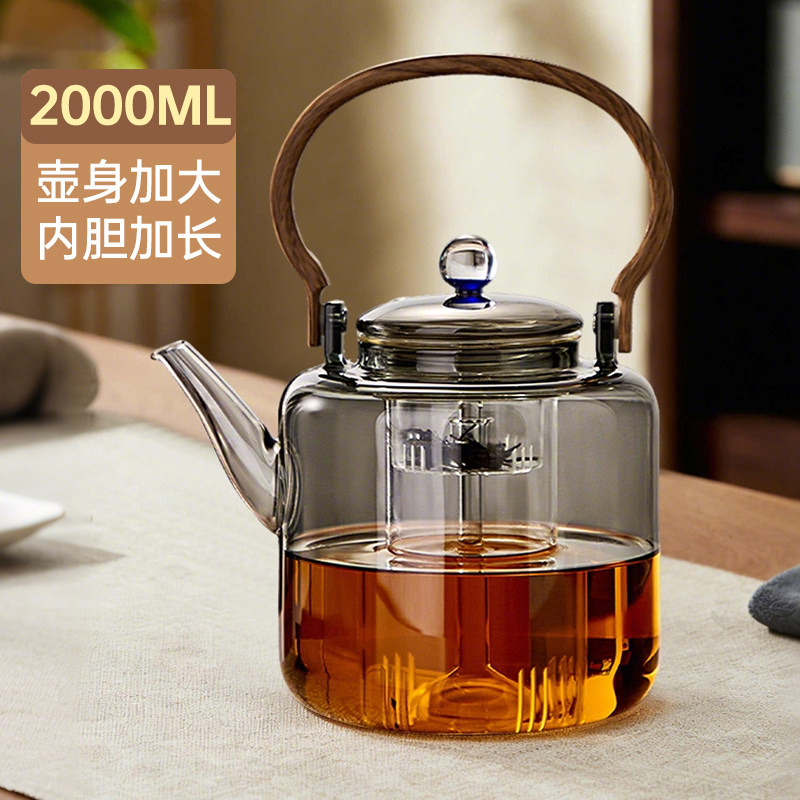 玻璃煮茶壶2026新款大容量烧水壶提梁蒸煮茶器电陶炉加热专用茶具
