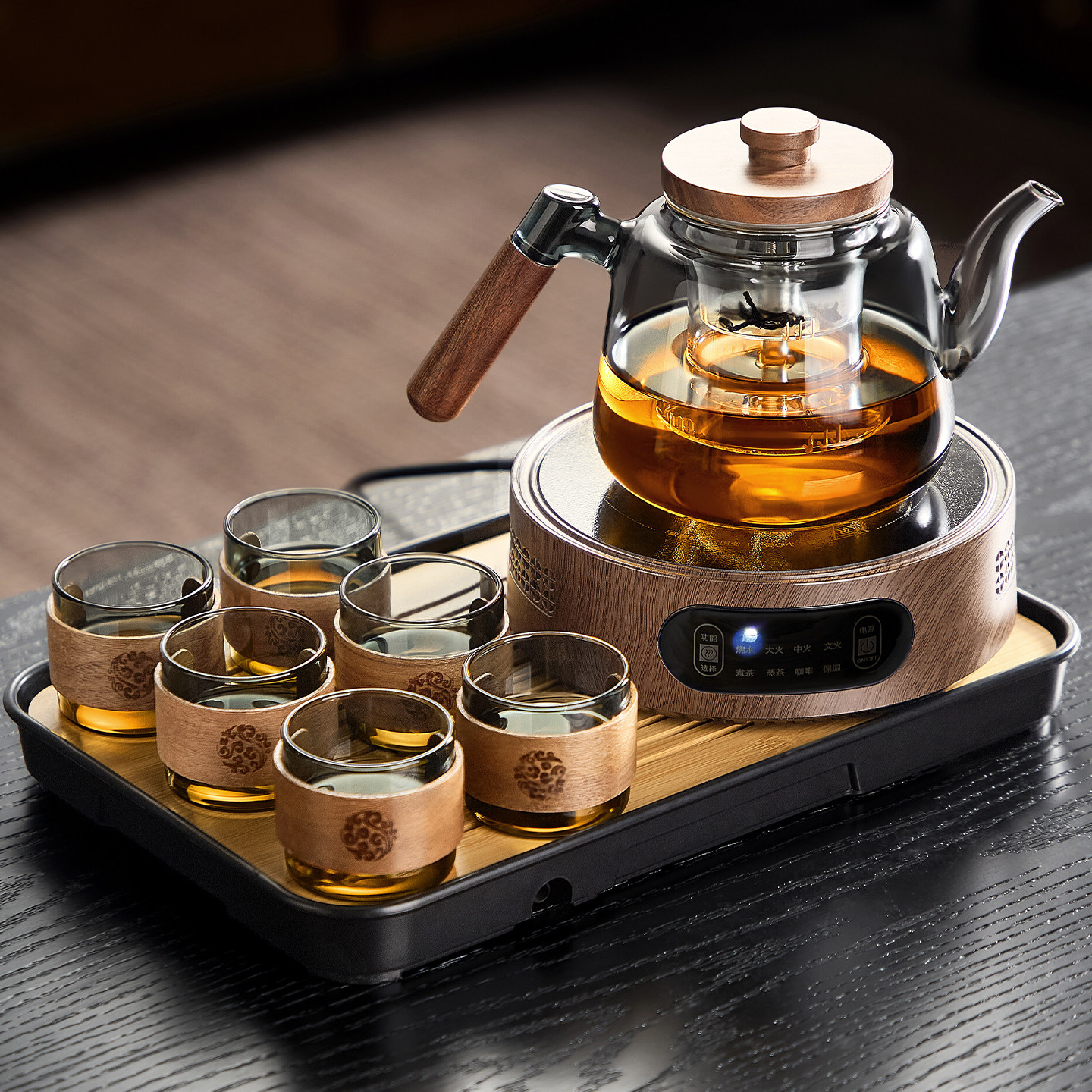 电陶炉煮茶壶家用烧水套装茶具煮茶器玻璃茶壶电茶炉大功率新款