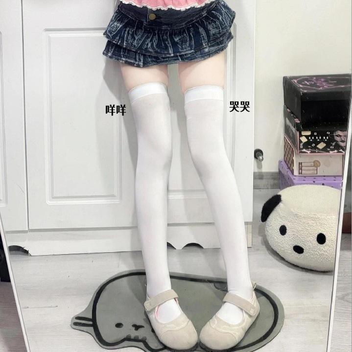 日系萌妹可爱印花过膝袜