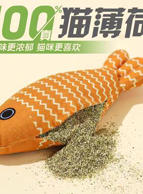 新款猫咪玩具薄荷毛绒仿真鱼磨牙