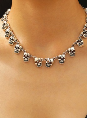 朋克风骷髅头金属男士手链