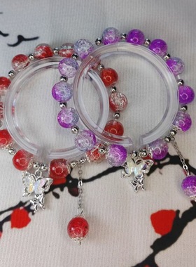 小红书同款仙女蝴蝶玉碎手链