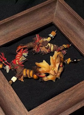 小众复古民族风手链女藏式手工制作新中式龙骨牌编绳手绳情侣款