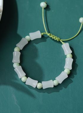 上岸手链女竹节红绳礼物