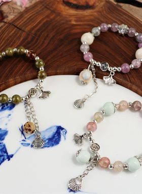 银杏叶陶瓷手串复古流苏