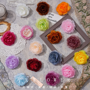 饰胸花辅料拍摄道具 洋牡丹花头DIY手工仿真假花复古发饰簪花服装