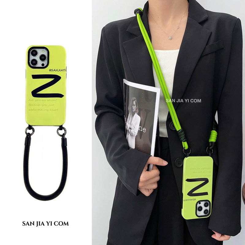 潮酷菲林双挂手机壳15plus手拎挂绳女14适用苹果iPhone13Promax全包防摔12可单肩斜挎手腕新款女保护套荧光绿,3C数码配件,手机保护套/壳,淘宝优惠券,粉丝福利购,淘宝优惠卷