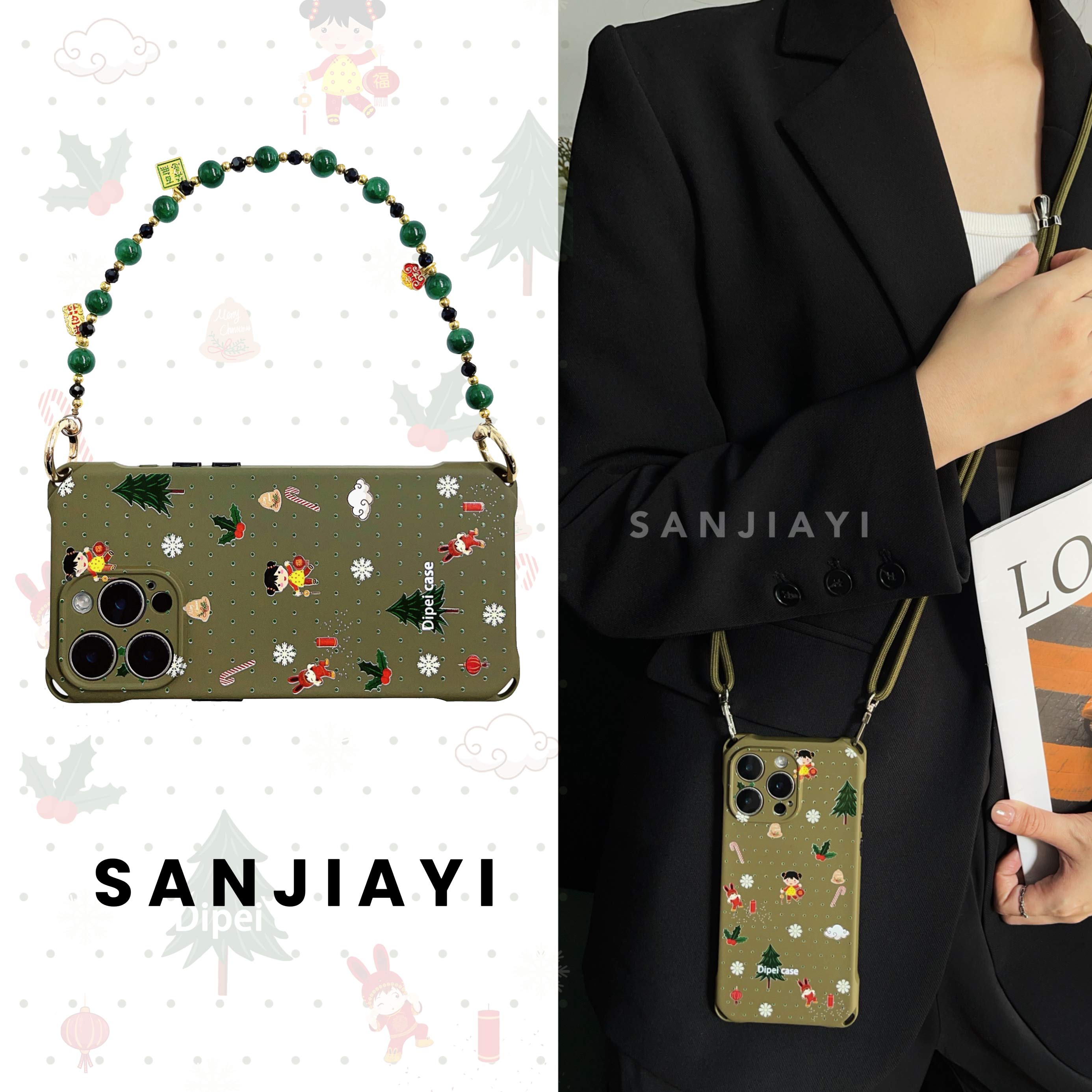 创意圣诞mate70pro可挂绳手机壳