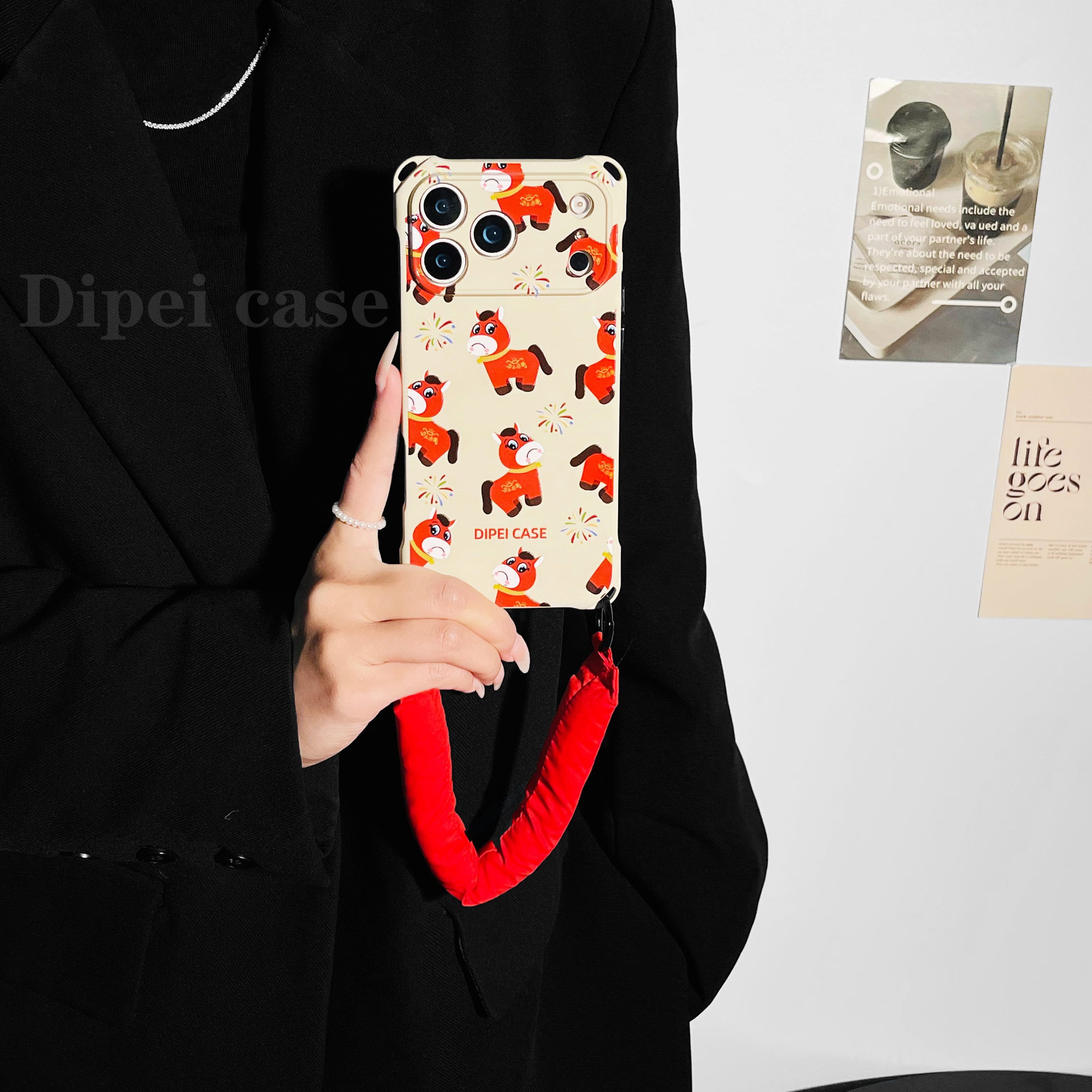 新年款小红马~17Promax挂绳手机壳四角带孔适用iPhone苹果16/15/14华为mate70pro/60/pura80斜挎新款手提小众,3C数码配件,手机保护套/壳,淘宝优惠券,粉丝福利购,淘宝优惠卷