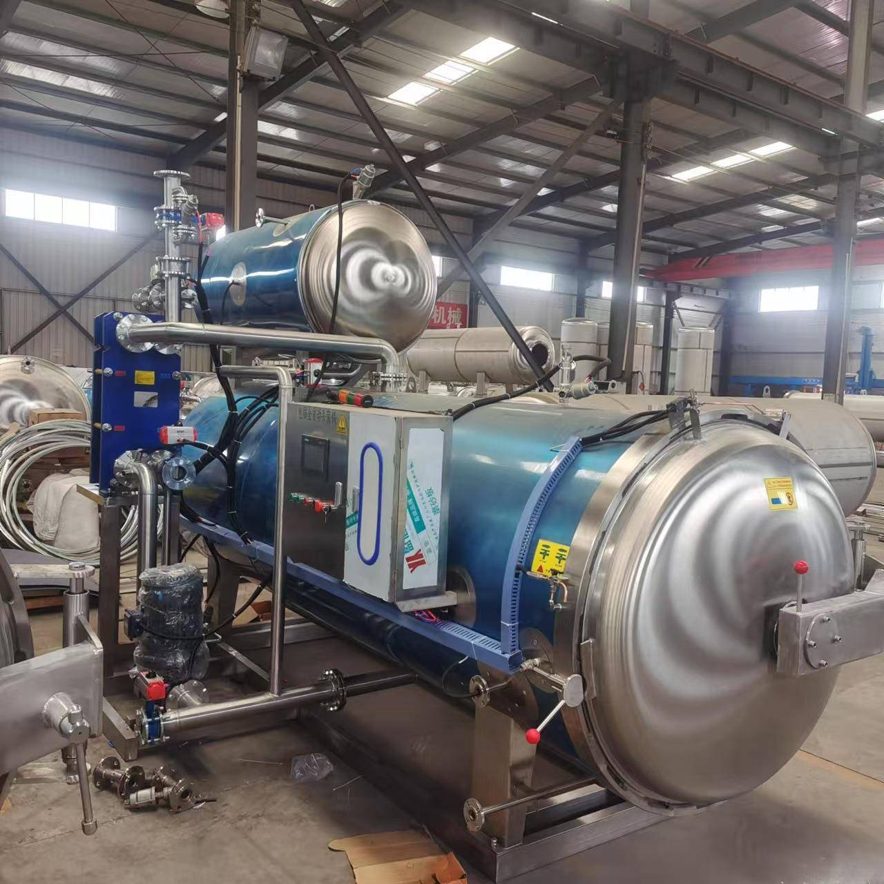 电脑全自动喷淋式杀菌锅顶淋侧喷式杀菌釜玻璃瓶铝箔碗高温杀菌