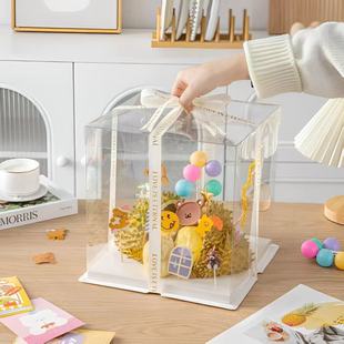 全透明生日蛋糕盒子包装 盒 盒四6六8八10十12寸单双层加高透明包装