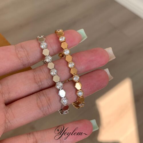yeylem|蜜光·经典cnc蜂巢钻石现代几何轻奢风925银手链 秋季新品