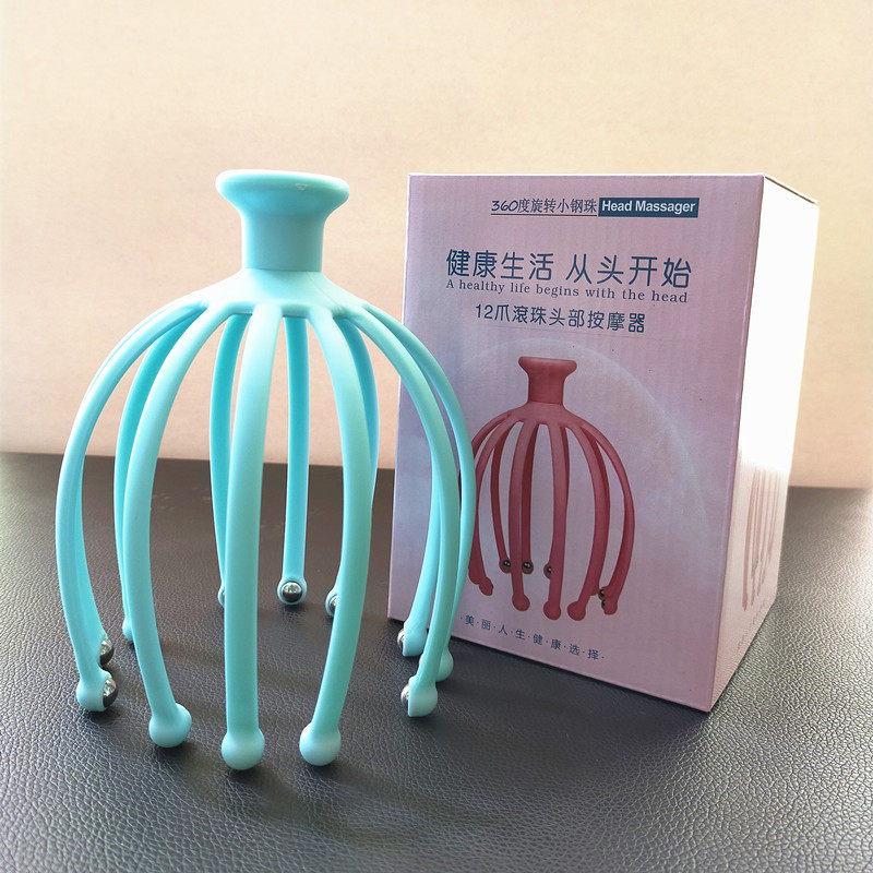头皮按摩器钢珠头部按摩爪头部醒脑醒目12爪日韩厂家货源