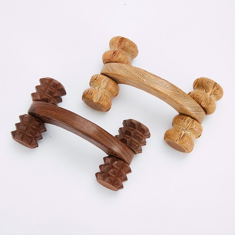 鸡翅木月球车按摩器滚轮手持式多功能齿轮深层足底颈椎经络推背器