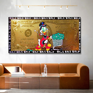 史高治挂画客厅沙发墙面潮流美金装饰画棋牌房涂鸦波普艺术壁画