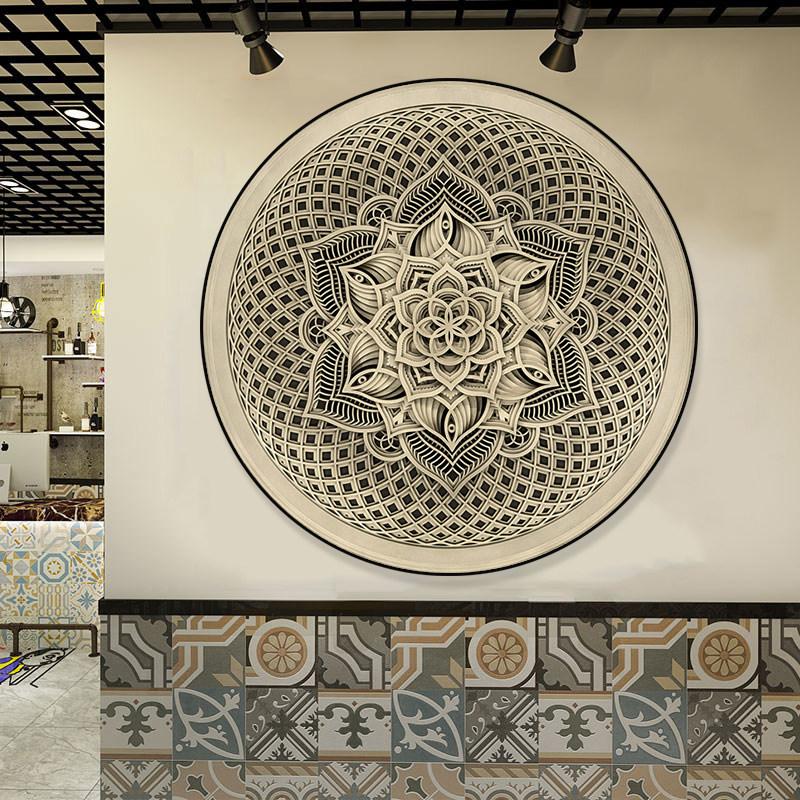 曼陀罗装饰画波西米亚禅意神圣唐卡挂画瑜伽馆茶室书房餐厅墙壁画