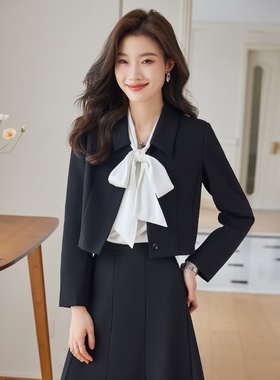 夏安若梓弘zihong灰色小西装套装女秋季时尚气质女神范休闲西服