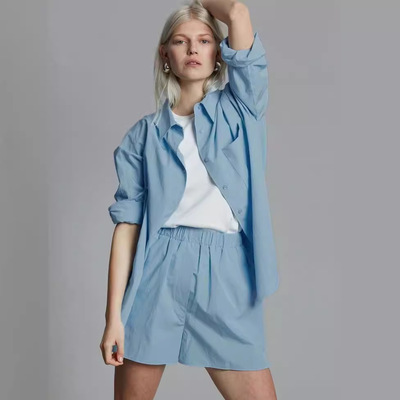 夏安若ART frankie shop设计师小众新款欧美英伦御姐风廓形衬衣