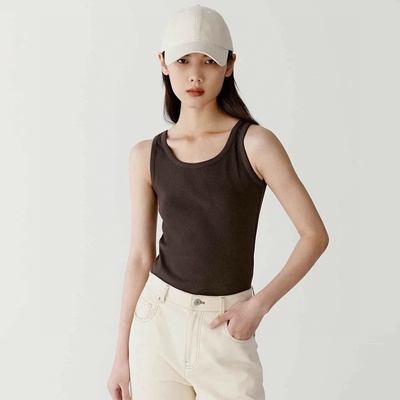 夏安若小禾女装商场同款2025夏季新款棉弹罗纹吊带内搭打底背心