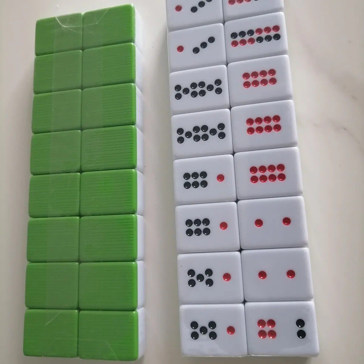 thumbnail for Pai Gow high-grade melamine bamboo silk green solid Pai Gow household entertainment chess size (34*26*17)mm