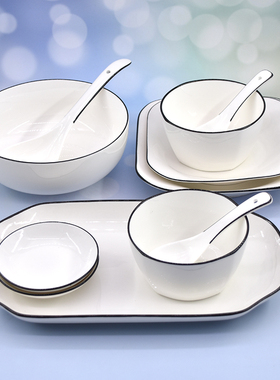 盘子碗家用2025新款碗碟套装轻奢现代景德镇市网红创意微波炉专用