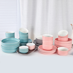 碗碟套装家用现代简约陶瓷北欧网红ins高档90后可爱创意2人景德镇