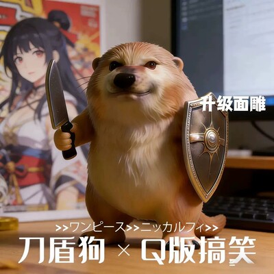 我的刀盾狗手办网红力盾狗GK模型搞笑桌面摆件潮玩雕像礼物爆款
