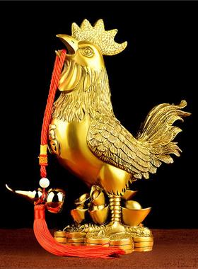 铜鸡摆件纯黄铜公鸡工艺