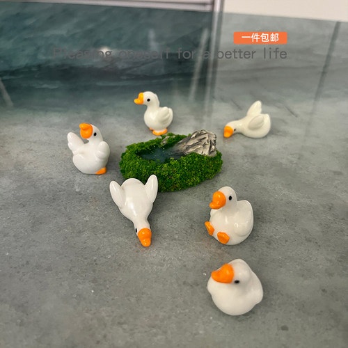 微景观创意可爱小胖鹅公仔摆件