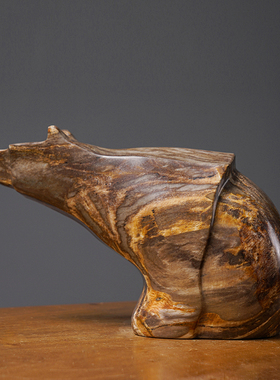 木化石装饰轻奢家居手工雕刻