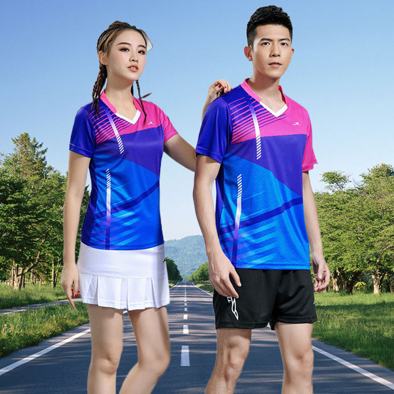 快干羽毛球服套装男女夏修身快干透气运动服大赛服学生青中乒乓球