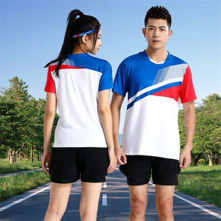 快干运动羽毛球服套装短袖T恤比赛定制做乒乓球衣新款速干吸汗男
