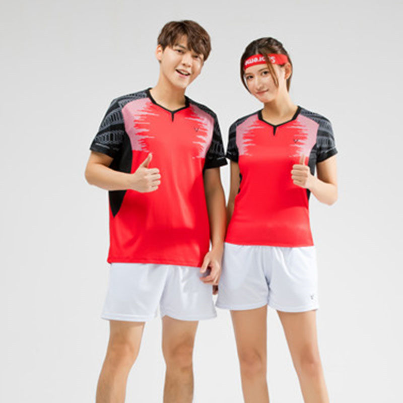 羽毛球服男女绿红白色乒乓球衣