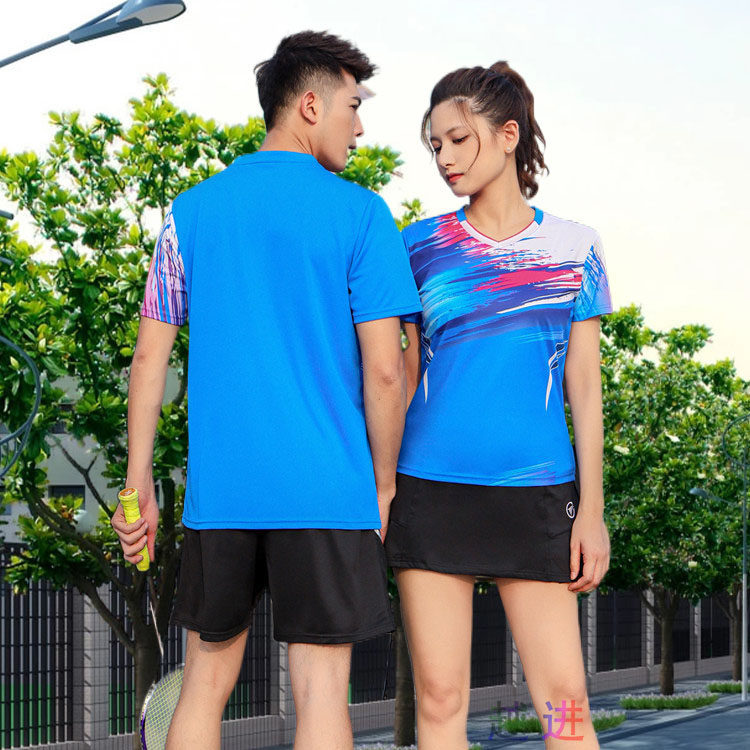 羽毛球服男女快干排汗深蓝运动