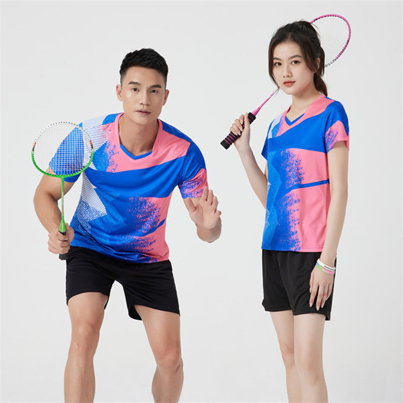 快干新款羽毛球服套装男女夏速干上衣印字乒乓球衣比赛运动服短袖