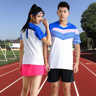 快干速干吸汗男女夏运动羽毛球服套装短袖T恤团队比赛乒乓球衣短