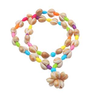 天然贝壳海螺项链彩色项链装饰毛衣链儿童奖励礼物奖品长项链