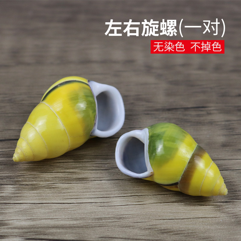 天然海螺贝壳黄色左旋螺鱼缸造景收藏标本右旋螺寄居蟹房子替换壳