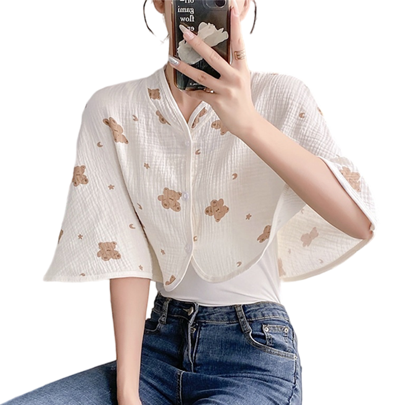 夏季薄款月子披肩哺乳月子服