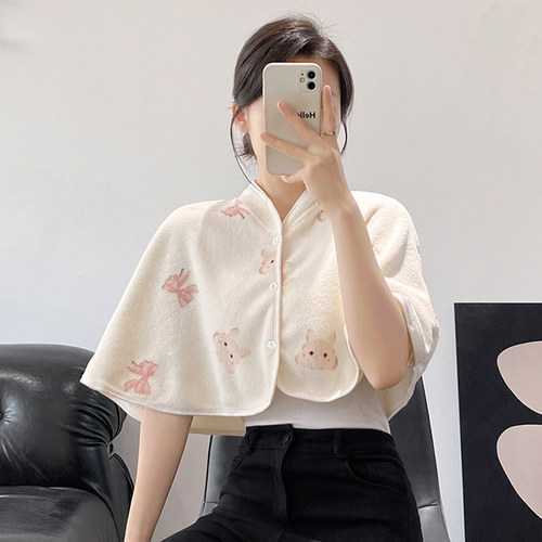 秋冬加厚产妇哺乳披肩坐月子坎肩