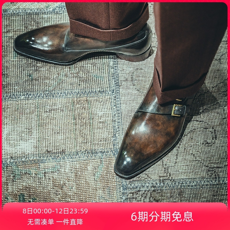 皮鞋英国gazianogirling擦色