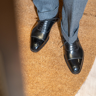 Oxford牛津鞋 手缝沿条工艺黑色商务正装 Tenth手工固特异皮鞋 Oct