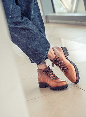 西班牙Norman Vilalta手工固特异皮鞋正装休闲靴子男 Roiluxe现货