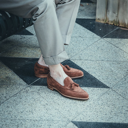英国George Cleverley手工皮鞋固特异流苏乐福鞋男Tassels loafer